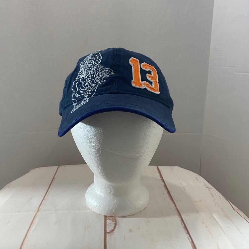 Red 1966 Navy Blue Cotton Baseball Hat Tiger Graphic Number 13 One Size Fits All
